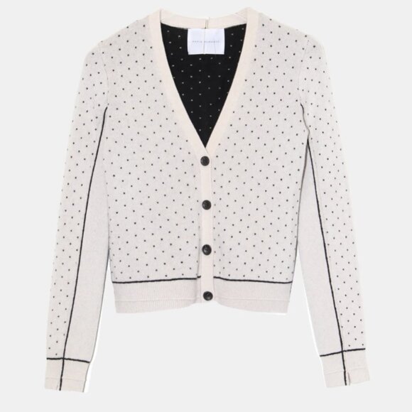 NEW MARIA MCMANUS REVERSIBLE CARDIGAN in Crema and Black Dot XS - Picture 1 of 16